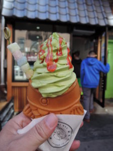 鯛焼きアイス（TAIYAKI NYC）の抹茶味（小倉あん入り）